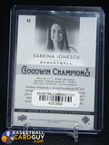 Sabrina Ionescu 2021 Upper Deck Goodwin Champions Platinum Black and Gold #P42 #/249 numbered