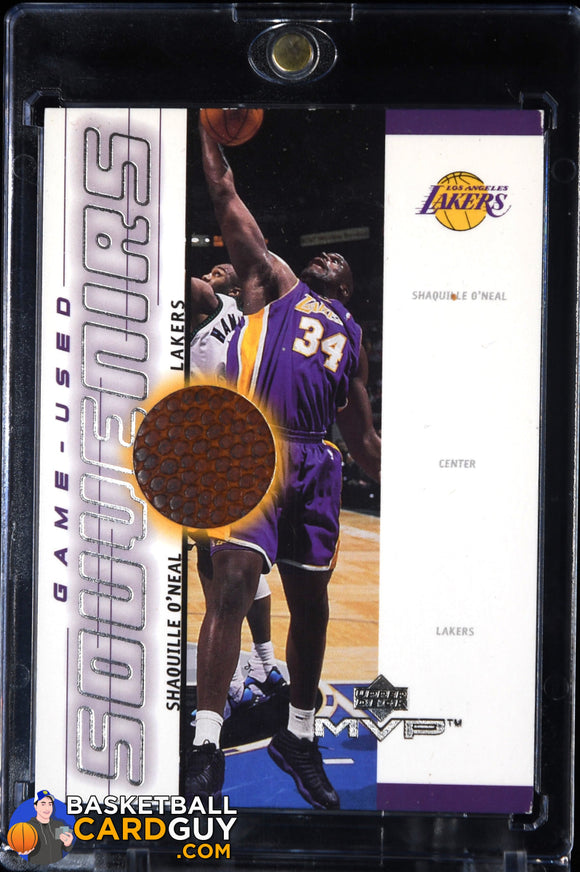 Shaquille O’Neal 1999 - 00 Upper Deck MVP Game - Used Souvenirs #SOS Game Ball basketball card, used, patch