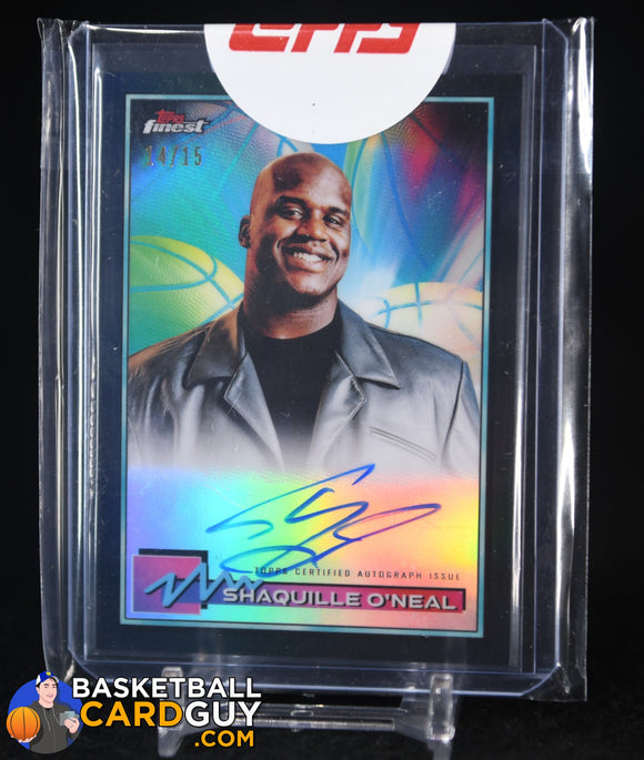 Shaquille O’Neal 2021 Finest Autographs Black Refractors #FASO #/15 autograph, basketball card, numbered, refractor, sealed