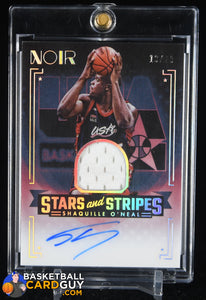 Shaquille O’Neal 2023-24 Panini Noir Stars and Stripes Gear Autographs #10 USA JERSEY #13/49 autograph, basketball card, jersey,