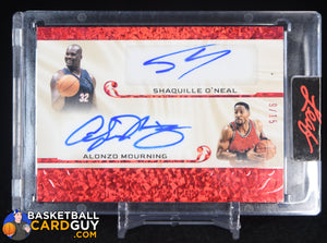 Shaquille O’Neal / Alonzo Mourning 2023 Leaf Superlative Signatures 2 #/15 90’s insert, basketball card