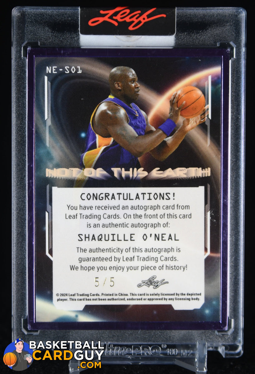 Shaquille O'Neal Leaf 2024 Not of Thie Earth Autograph #5/5 ...