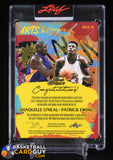 Shaquille O’Neal / Patrick Ewing 2023 Art of Sport Arts and Graphs 2 #/7 autograph, basketball card, jersey, numbered