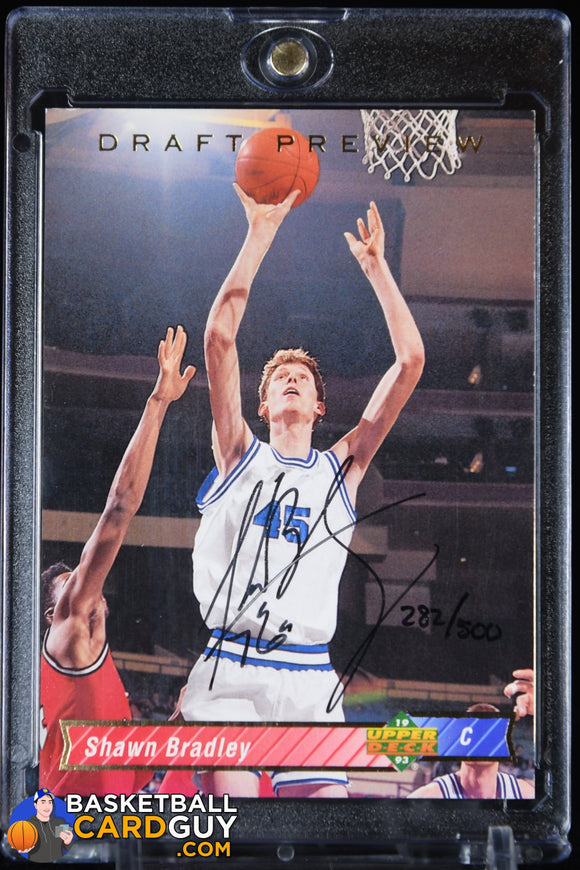 Shawn Bradley 1993 - 94 Upper Deck Draft Preview Promos #DP1 USA AUTO #/300 basketball card, rookie card