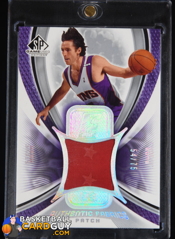 Steve Nash 2005 - 06 SP Game Used Authentic Fabrics Patches #SN ALL STAR PATCH #/75 basketball card, numbered,