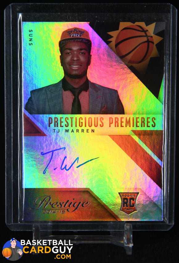 T.J. Warren 2014-15 Prestige Plus Prestigious Premieres Signatures #PPTJ RC autograph, basketball card, rookie card