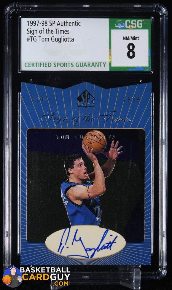 Tom Gugliotta 1997-98 SP Authentic Sign of the Times #TG autograph, basketball card, graded