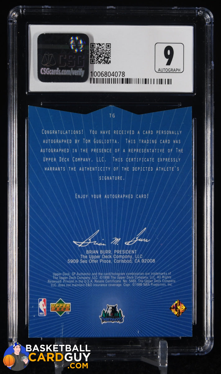 Tom Gugliotta 1997-98 SP Authentic Sign of the Times #TG