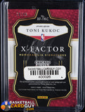 Toni Kukoc 2020 - 21 Select X Factor Memorabilia Signatures Prizms Purple #23 #/99 autograph, basketball card, game used, jersey, numbered