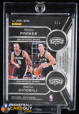 Tony Parker / Manu Ginobili 2023-24 Panini Spectra Veteran Dual Patch Autographs Gold #8 #/5 autograph, basketball card, numbered, patch