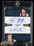 Trae Young / Kevin Huerter 2018-19 Panini Dominion Rookie Dual Signatures #6 #/25 auto, autograph, basketball card, numbered, rookie card