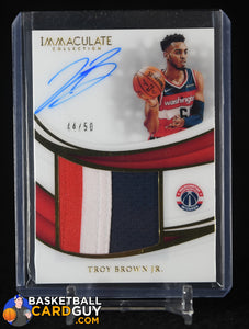 Troy Brown Jr. 2018-19 Immaculate Collection Premium Patch Autographs #69 #/50 autograph, basketball card, numbered, patch, rookie card