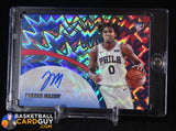 Tyrese Maxey 2020-21 Panini Revolution Rookie Autographs RC Fractal #2 #/100 autograph, basketball card, numbered, rookie card