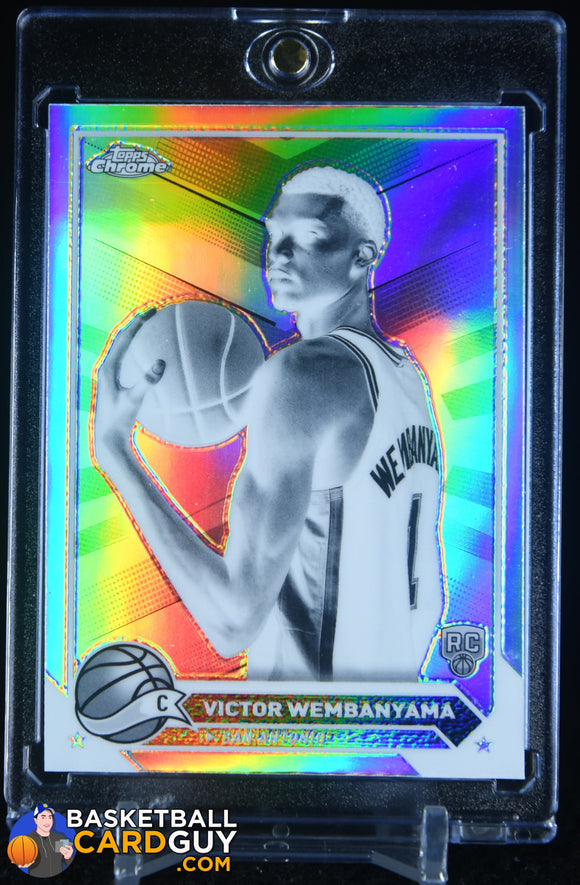 Victor Wembanyama 2023-24 Topps Chrome Negative Refractors #1 RC basketball card, refractor, wemby