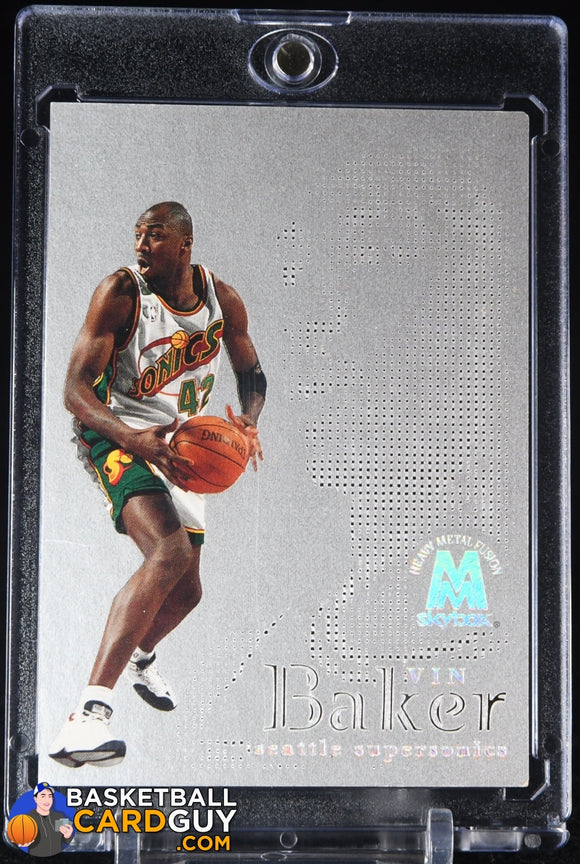 Vin Baker 1998-99 SkyBox Molten Metal Fusion #22 90’s insert, basketball card