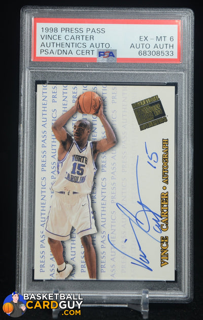 Vince Carter 1998 Press Pass Authentics Autographs #8