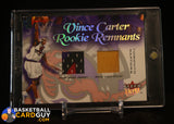 Vince Carter 2000-01 E-X Vince Carter Rookie Remnants #NNO FLR JSY memorabilia