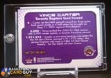 Vince Carter 2001-02 E-X Behind the Numbers #15B AU auto, autograph, jersey