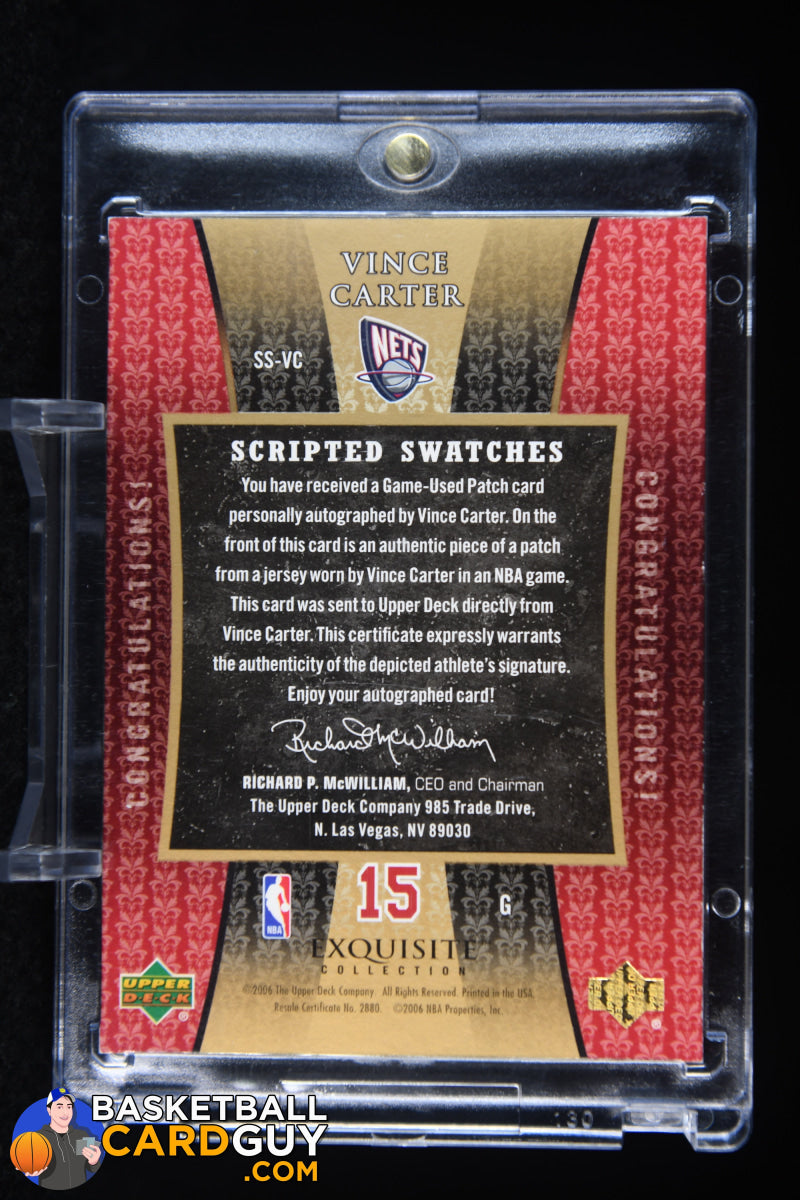 Vince Carter 2005-06 Exquisite Collection Scripted Swatches #SSVC