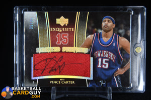 Vince Carter 2005 - 06 Exquisite Collection Scripted Swatches #SSVC #/25 basketball card, exquisite, game used, numbered, patch