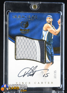 Vince Carter 2016-17 Immaculate Collection Premium Patch Autographs #15 #/35 autograph, basketball card, numbered, patch