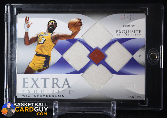 Wilt Chamberlain 2006-07 Exquisite Collection Extra Exquisite #EEWC #/25 basketball card, game used, jersey, numbered