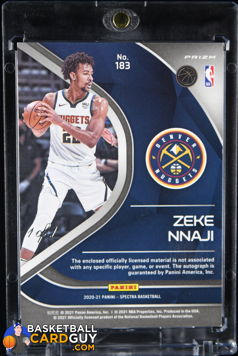 Zeke Nnaji 2020-21 Panini Spectra Asia Green Purple #183 JSY AU 1