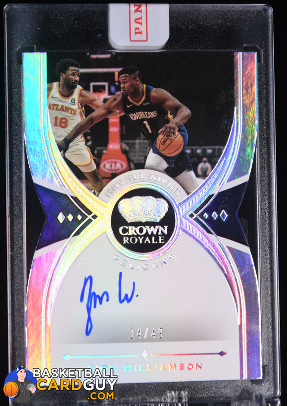 Zion Williamson 2021 - 22 Crown Royale Jewel Signatures #9 #/49 auto, autograph, basketball card, numbered