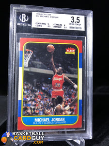 1986-87 Fleer #57 Michael Jordan RC BGS 3.5 CENTERED (9)! - Basketball Cards
