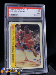 1986-87 Fleer Stickers #8 Michael Jordan RC Sticker PSA 5 - Basketball Cards