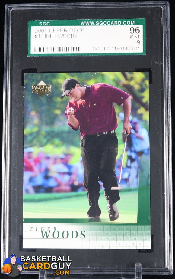 2001Upper Deck Golf #1 TIGER WOODS Rookie Mint SGC 96 graded, rookie card