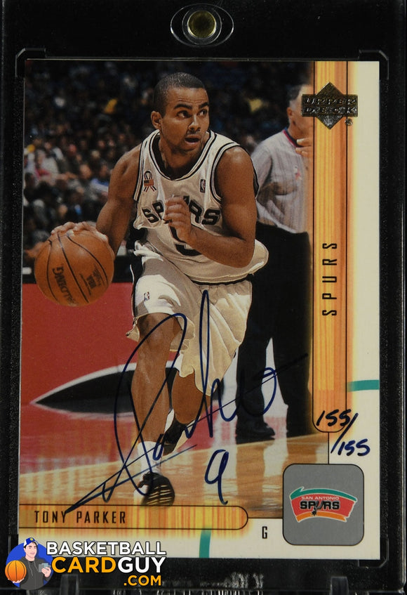 2002-03 Upper Deck BuyBacks #38 Tony Parker 01-2UD #376 RC AUTO #/155 autograph, basketball card, numbered, rookie card