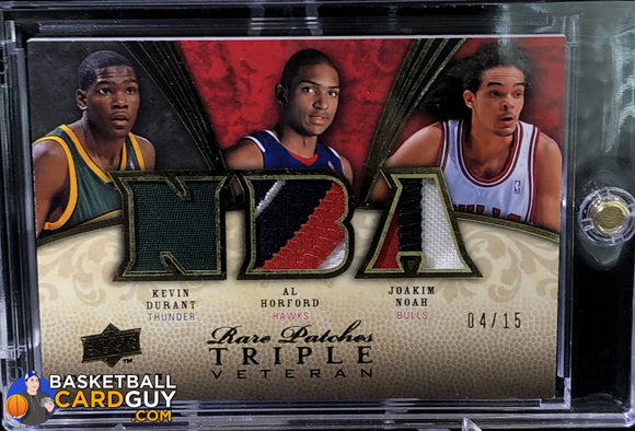2008-09 Upper Deck Premier Rare Patch Triple #/15 Kevin Durant/Al Horford/Joakim Noah - Basketball Cards