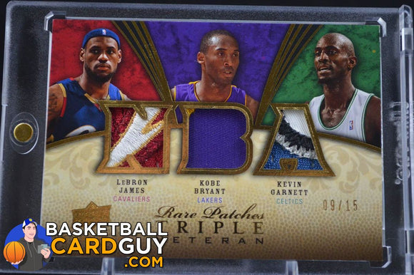 2008-09 Upper Deck Premier Rare Patch Triple #RPTBGJ LeBron James/Kobe Bryant/Kevin Garnett - Basketball Cards