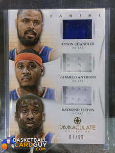 2012-13 Immaculate Collection Trios Raymond Felton/Carmelo Anthony/Tyson Chandler - Basketball Cards