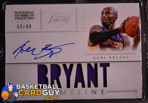 2012-13 Panini National Treasures Timeline Materials Custom Names Signatures #12 Kobe Bryant/49 - Basketball Cards