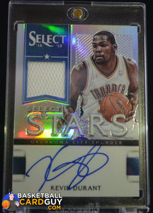 2012-13 Select Select Stars Jersey Autographs Prizms #1 Kevin Durant/49 - Basketball Cards