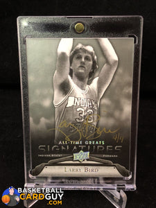rare larry bird cards 2012 Upper Deck All-Time Greats Signatures Silver #GALB1 Larry Bird/4 – Basketball Card Guy
