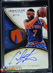 2013-14 Immaculate Collection #152 Carmelo Anthony JSY AU/75 - Basketball Cards