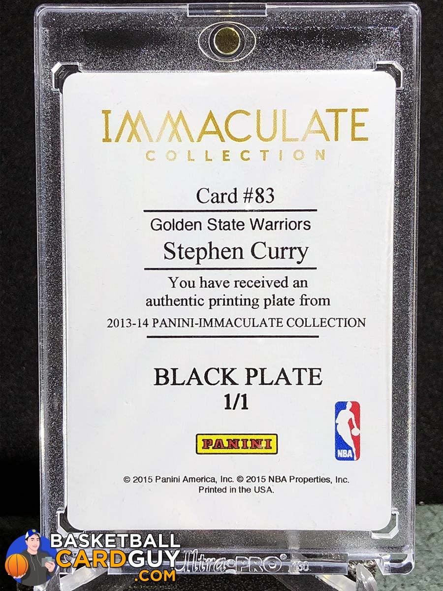 2013-14 Immaculate Stephen Curry Printing Plate Black 1 of 1 