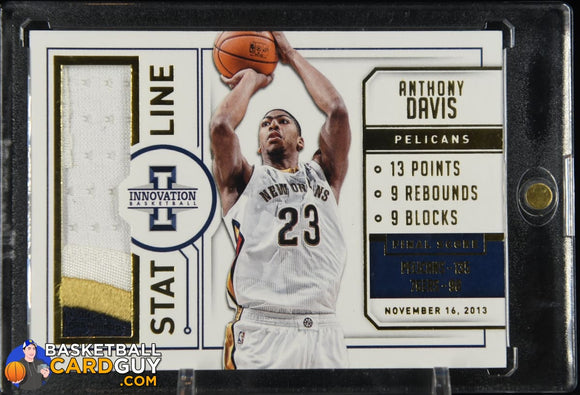 2013-14 Innovation Stat Line Jerseys Prime #25 Anthony Davis #/25 basketball card, game used, numbered, patch