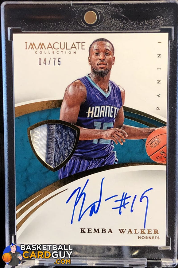 2014-15 Immaculate Collection Patches Autographs #PAKW Kemba Walker/75 - Basketball Cards
