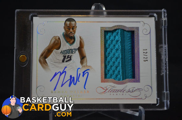 2014-15 Panini Flawless Patch Autographs #59 Kemba Walker/25 - Basketball Cards
