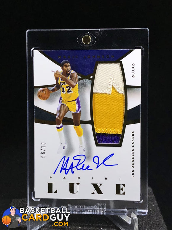 2014-15 Panini Luxe Memorabilia Autographs Prime #92 Magic Johnson/10 - Basketball Cards