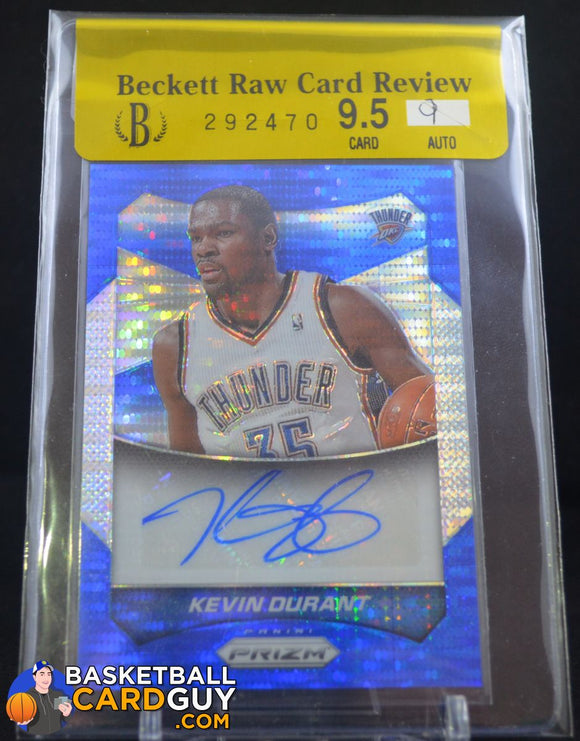 2014-15 Panini Prizm Autographs Prizms Blue Pulsar #15 Kevin Durant/75 BGS 9.5 - Basketball Cards
