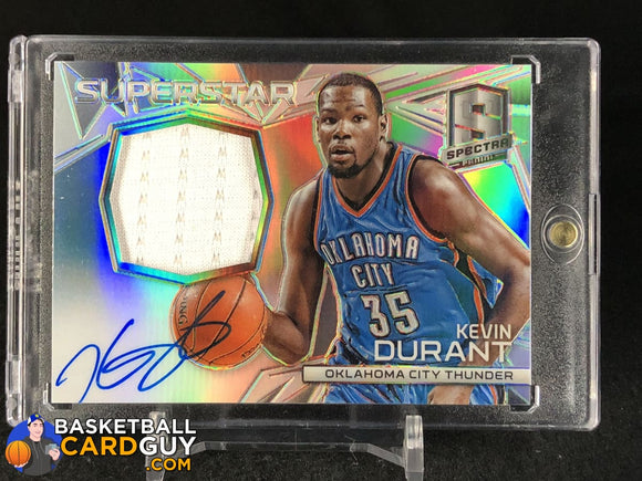2014-15 Panini Spectra Superstar Autograph Materials #22 Kevin Durant - Basketball Cards