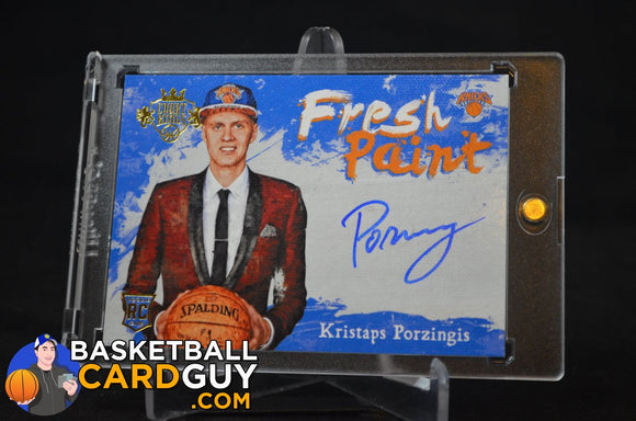 2015-16 Court Kings Fresh Paint Autographs #8 Kristaps Porzingis - Basketball Cards
