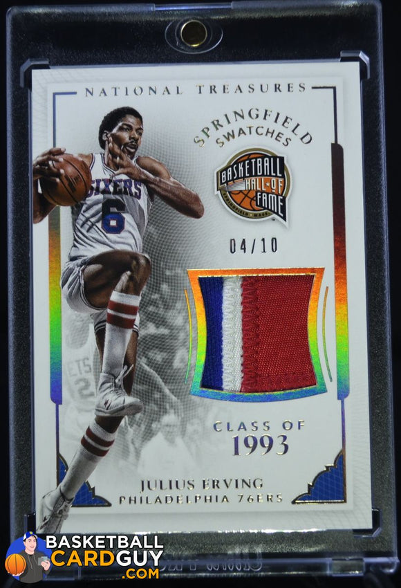 2015-16 Panini National Treasures Springfield Swatches Patch #12 Julius Erving/10 - Basketball Cards