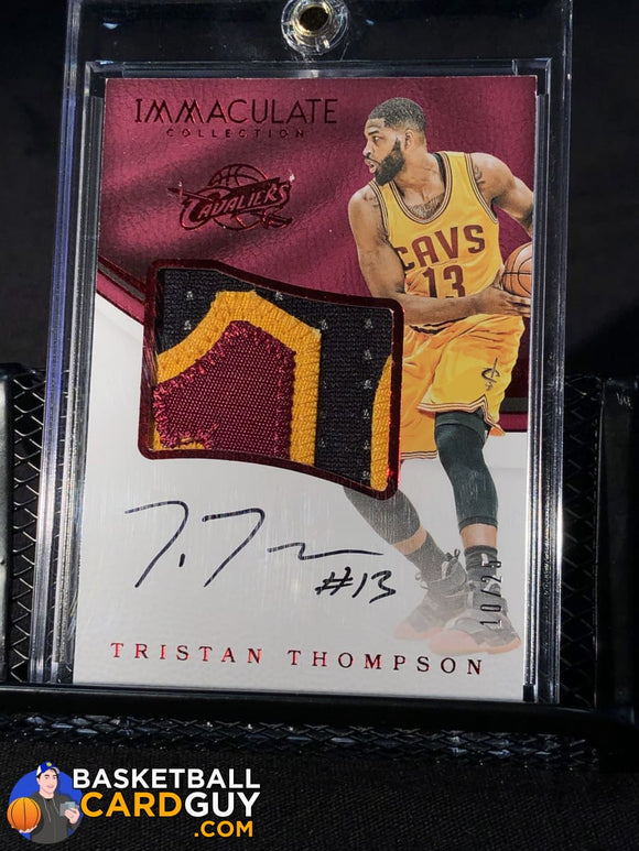 2016-17 Immaculate Collection Premium Patch Autographs Red #38 Tristan Thompson/25 - Basketball Cards