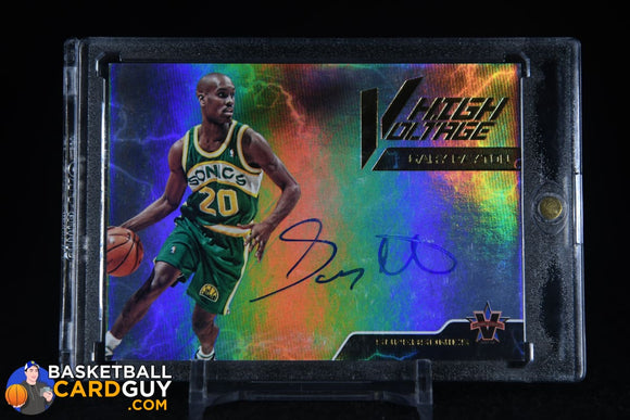 2017-18 Panini Vanguard High Voltage Signatures #18 Gary Payton/49 autograph, basketball card, numbered